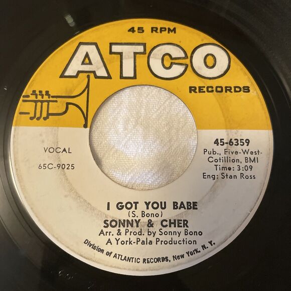 Sonny And Cher I Got You Babe/It’s Gonna Rain 45RPM ATCO Records 1965 - Picture 2 of 13